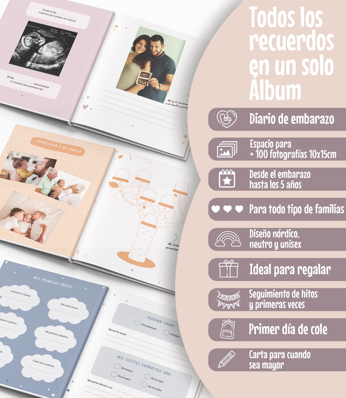 Álbum de recuerdos para bebé · Mis primeros 5 años